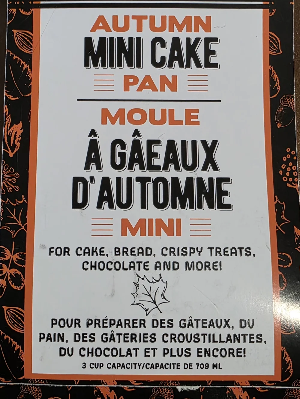 Nordic Ware Seasonally Sweet Autumn Mini Cake Pan - Copper 3 Cup 6 Cavity NEW